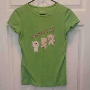 Green Kids T-Shirt with Bear Print